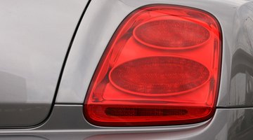Closeup of headlight on car