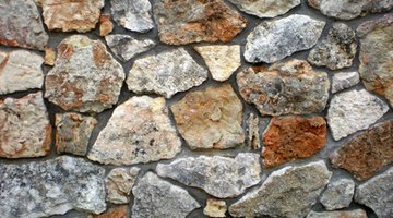 A wet stack quarried stone wall