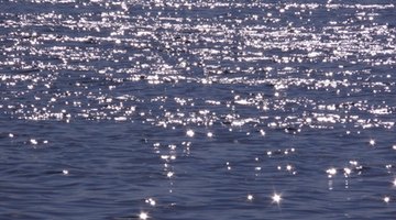 Horizontal patterns in the water.
