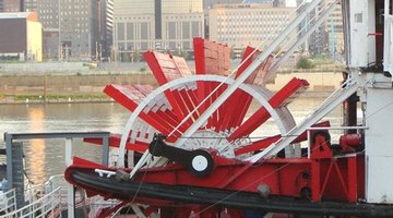 Steam engines and paddle wheels had their start and made their fame on rivers.