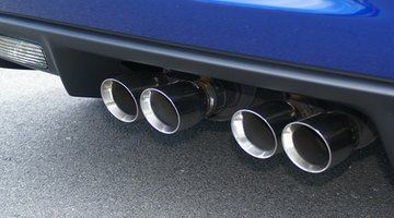 close-up of a car exhaust pumping out of fumes