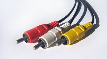 The yellow plug is for video. The red and white plugs are audio.