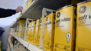 GE light bulbs on store shelf