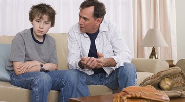 Father talking to daughter