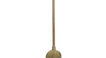 Reach high areas of the tent with a long-handled broom.