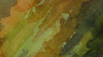 Pigments are mixed with water in watercolor painting.