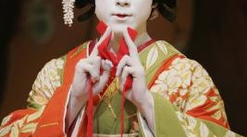 The make-up for many kabuki characters is quite basic.