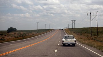 On the road.