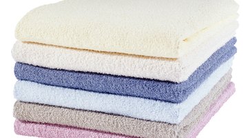 Bath towels folded.