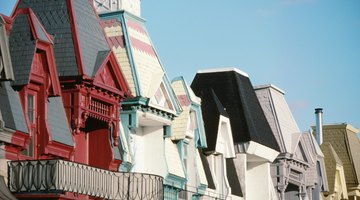 Polychrome wooden Victorian houses were painted multiple colors.