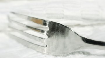 Close up of stainless steel fork.