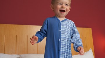 Toddler in crib