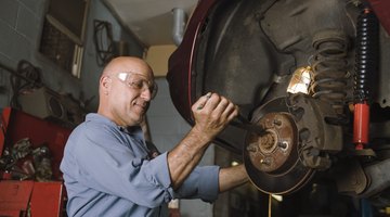 Mechanic fixing brakes
