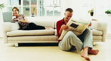 Couple relaxing on couch