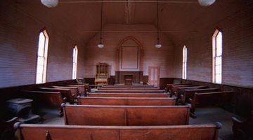 Wooden pews.