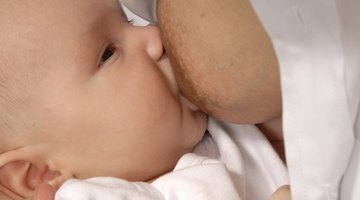 Newborn baby lying on a white background