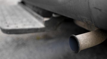 close-up of a car exhaust pumping out of fumes