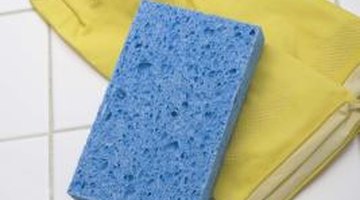 A sponge gently cleans flat paint.