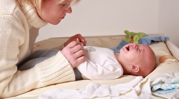 Toddler in crib