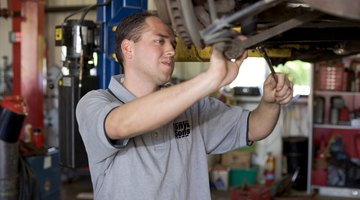 Mechanic fixing tire