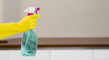 Mix two parts water with one part bleach in a spray bottle.