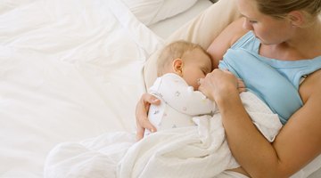 Baby nursing from breast