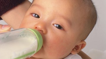 Russian baby drinking from bottle