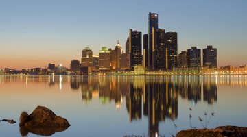 Detroit, Michigan skyline.
