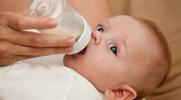 Close-up of a baby's bottle