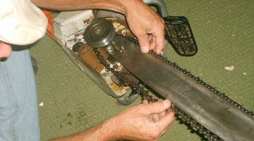 Line the chain-tension nipple with the corresponding hole on the bar.