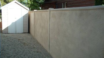 This is a traditional stucco wall, and can be found in and outside of homes in most neighborhoods.