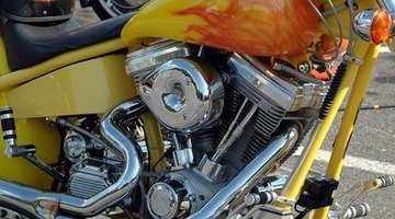 Motorcycles have carefully bent exhaust pipes.