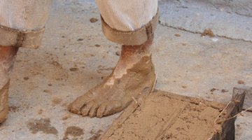 Many now use aqua boots to foot mix and gloves on hands while protecting from the caustic lime in mortar.