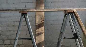 A sawhorse is useful for creating a stable work surface.