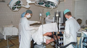 Medical team performing operation