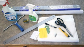 Materials and supplies for window tinting.