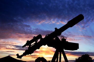 silhouetted telescope silhouetted telescope