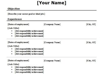 proper resume format