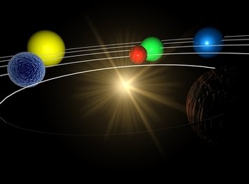 Foam balls become planets in solar system models.