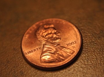 A normal copper-colored penny.