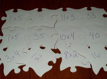 Math puzzle with multiplication facts; photos by the author