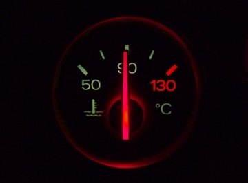 A temperature gauge connects to a termperature sensor.