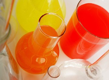 Differently colored liquids can be used on a spectrometer.
