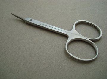 When working with objects such as scissors, razor blades and needles, use caution.