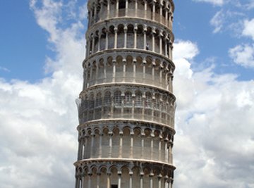 Build a model of the Leaning Tower of Pisa to demonstrate the concept of counterweights.