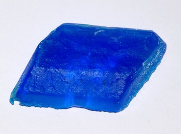 If the copper sulfate solution is allowed to evaporate, vivid blue crystals are formed.