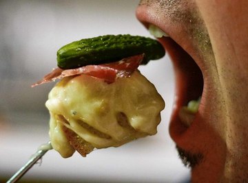 Eating too quickly can lead to hiccups.