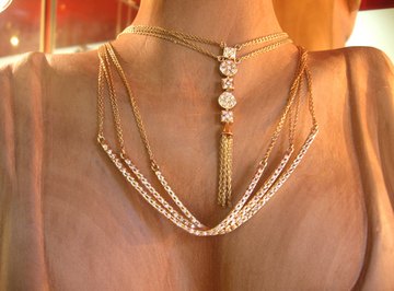 Gold jewelry can discolor from the metals found in some cosmetics.