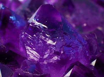 Amethysts are quartz crystals colored with iron impurities.