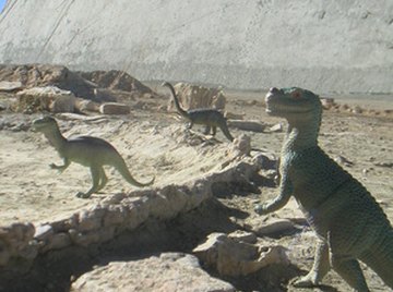 Dinosaurs sometimes leave traces of their activities, such as footprints.